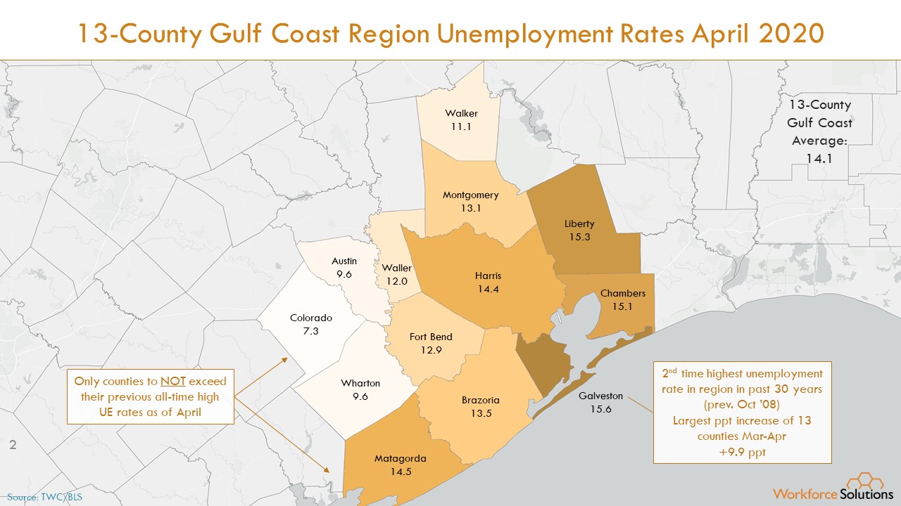 13 County Region Unemployment Rates April 2020