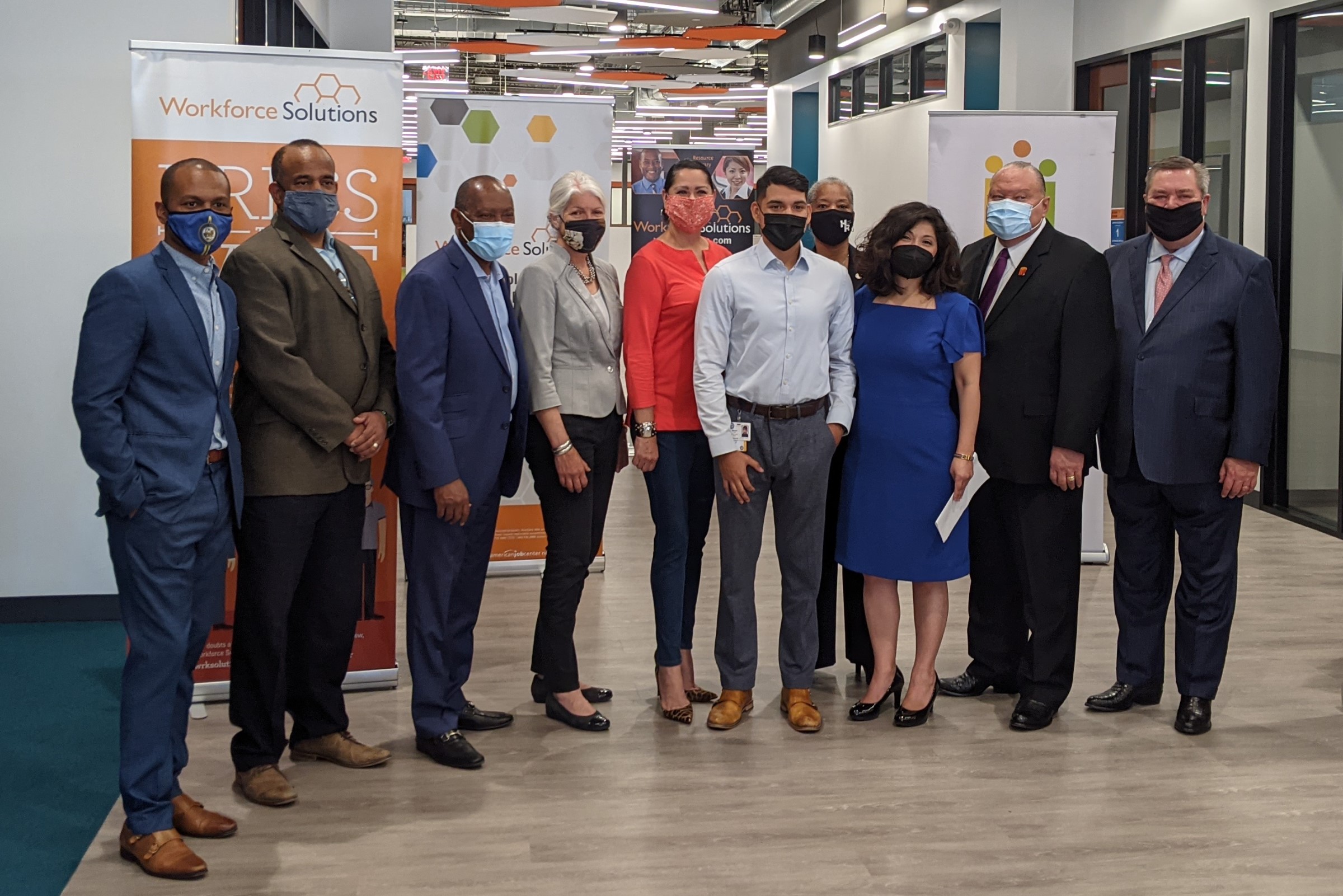 City of Houston Mayor Sylvester Turner and workforce development partners and stakeholders gathered to announce the 2021 Hire Houston Youth program