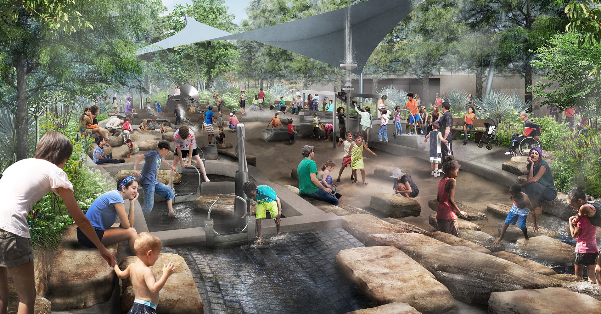 The Water Play Gardens (Rendering Courtesy: Hermann Park Conservancy)