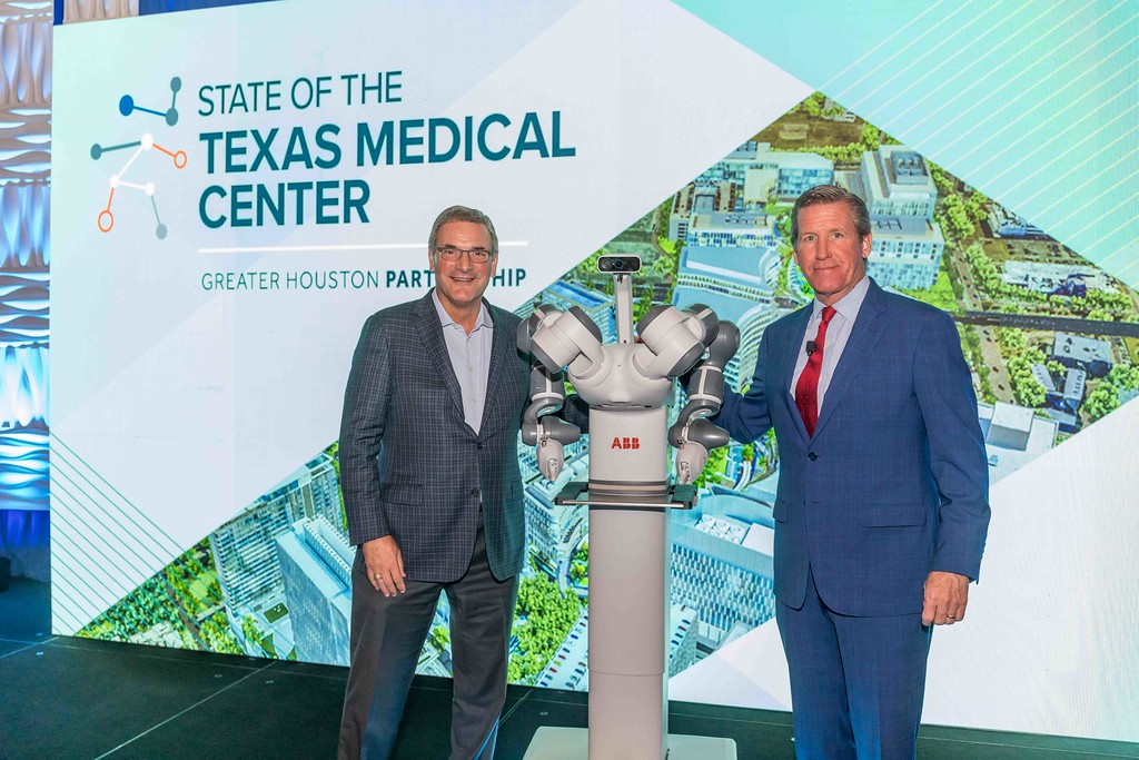 Bob Harvey, Yumi, and Bill McKeon at State of Texas Medical Center