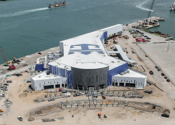 Royal Caribbean's new cruise terminal under construction in Galveston.