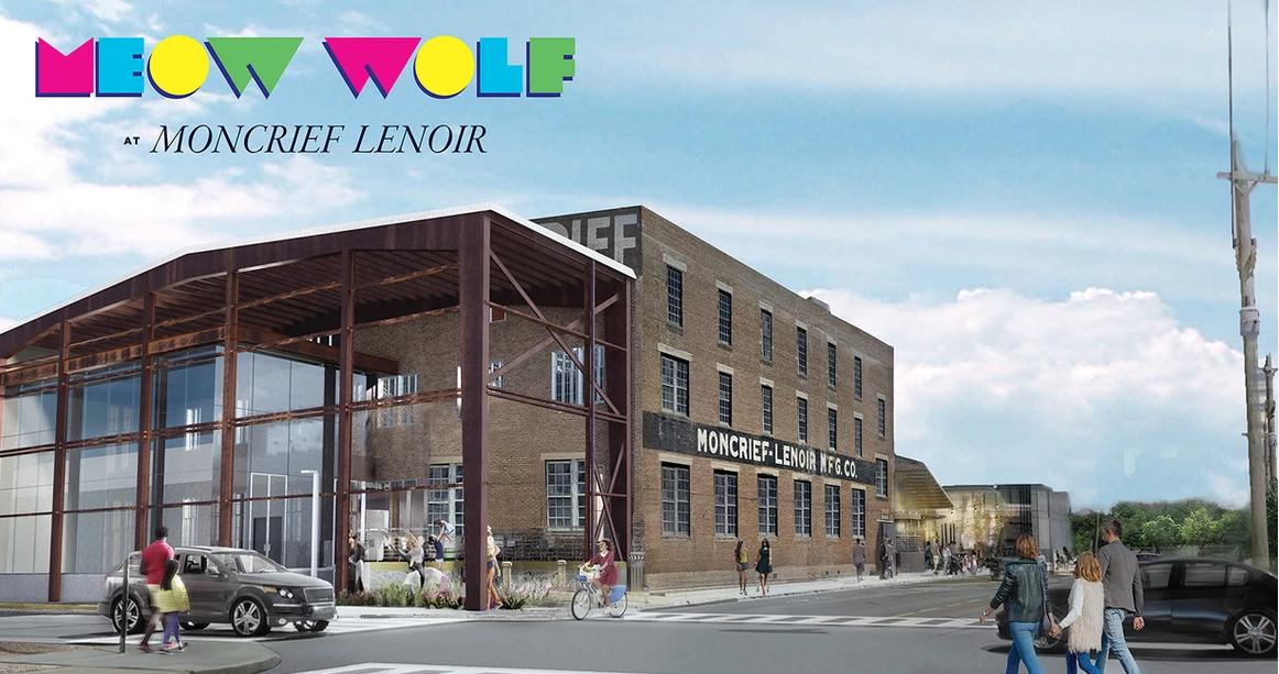 Conceptual rendering of Meow Wolf at Moncrief Lenoir buildings