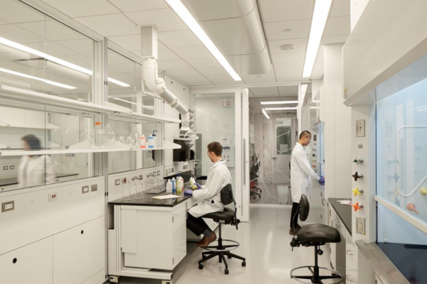 Lab workers at TMC Houston lab